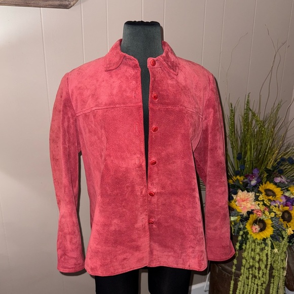 PENDLETON • Red Leather Button Down Jacket - Picture 1 of 10
